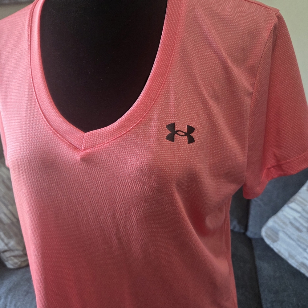Under Armour Women's Coral V-Neck Tee - Picture 3 of 4